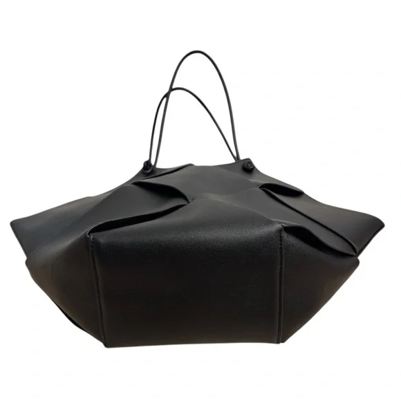 Bob Ore Black Contexture Leather Tote With Removable Suede Compartment Bag - Picture 6 of 15